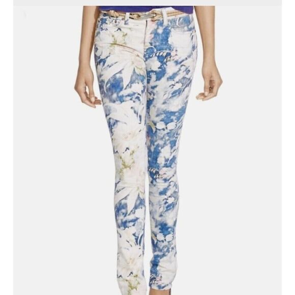 Polo Ralph Lauren Women's Sz 26 Floral Print Emma Tompkins Skinny Jeans - Picture 1 of 15